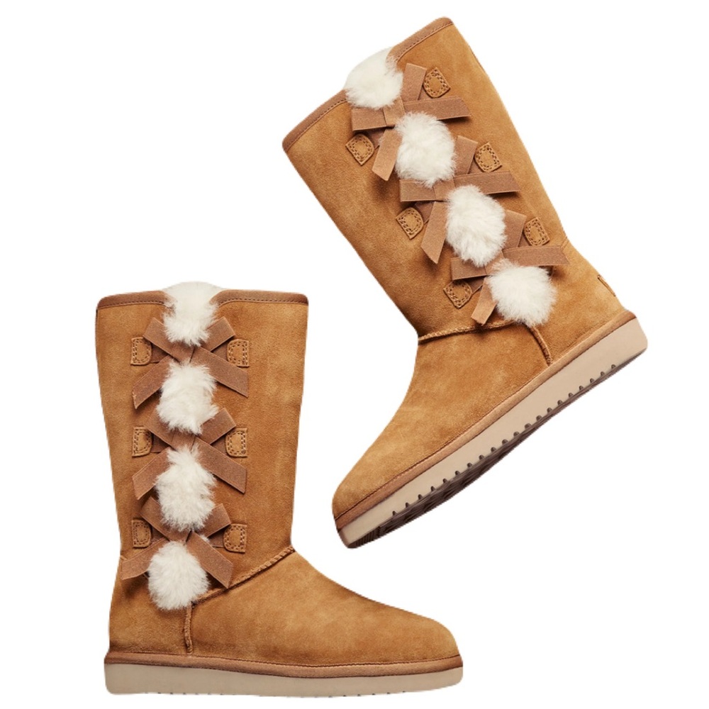Koolaburra by UGG Women's Size 7 Chestnut Victoria Tall Boot with Bows #1015875
